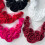Recyclable Polyester Handmade Pleated Flower Patches-rose red 5