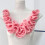 Recyclable Polyester Handmade Pleated Flower Patches-rose red 7