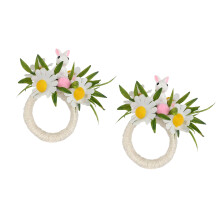 2 Stück Harz-Serviettenringe mit Osterkaninchen-Motiv, perfekt-1