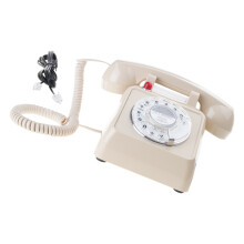 1 Satz traditionelles Drehradtelefon für den- Beige
