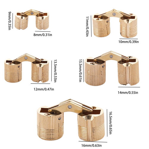 2Pcs Cylindrical Concealed Invisible Door Hinges Metal-8mm 1