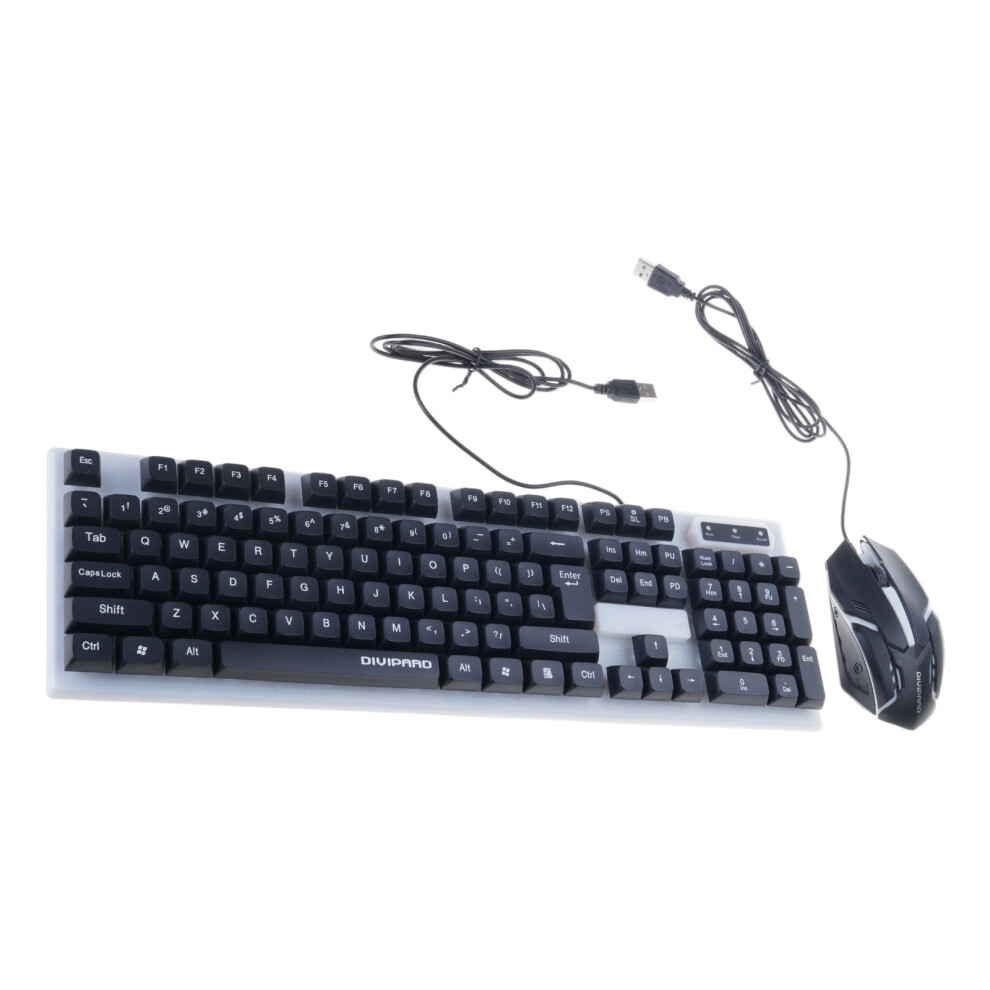 Tactiles Feedback Keyboards Mouse Combo- And Midd Black/White 7627001450066