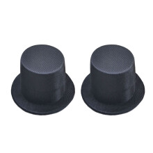 Set of 2 Elegant Doll Accessory Hat-Oil glossy cloth bla