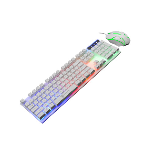 104Keys USB Cord Keyboards Mouse Combo-White middle frame g