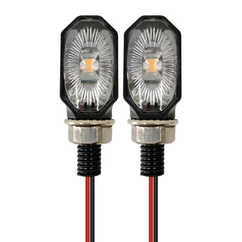 Pair Heat Resistant Motorcycle Turn Indicators Small Oval Design