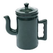 Collectible Miniature Metal Coffee Pot Retro Scene-Dark Green