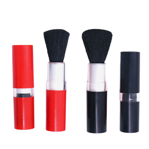 2PCS Lippenstift Stil Einziehbare Reinigung Pinsel-Schwarz 1