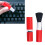 2PCS Lippenstift Stil Einziehbare Reinigung Pinsel-Schwarz 3