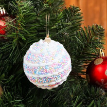 Yellow Christmas Tree Ornaments Set 3 pcs 8 cm
