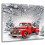 Toile murale Camion rouge et pin 1