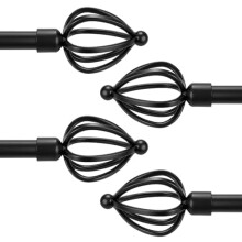 Gardinstang i svart metall, 3/4" diameter, justerbar 22–48"
