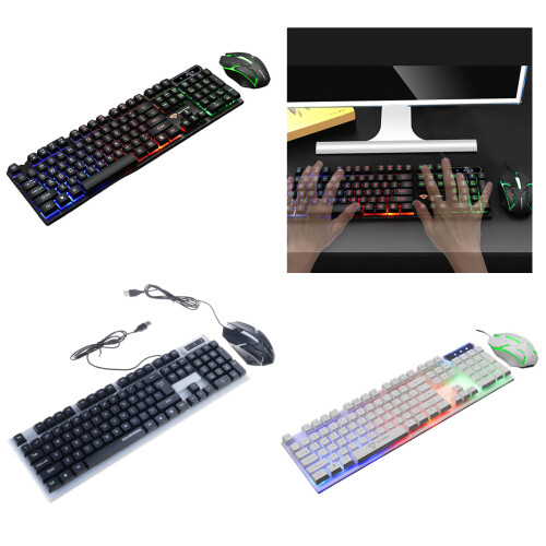 3 Color Illuminated Keyboards Set 104Keys-Black middle frame c 2