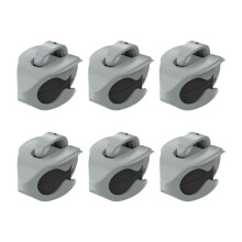 Reise-Angelzubehör, Rutenhalter, Clip, Stangen,-graues 6er-Pack