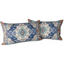 Boho-Kissenbezüge, blau, Baumwolle, 30 x 50 cm, 2er-Set