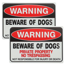 Vær forsiktig med hundeskilt Iron Garden Warning Sign2Pack
