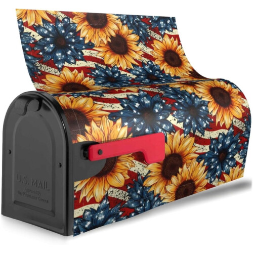Magnetisk postkassedæksel med Sunflower US Flag 21x18" 1