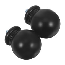 Remates de barra de cortina de plástico negro en forma de bola