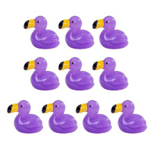 10 st miniatyrfigurer av flamingo i harts