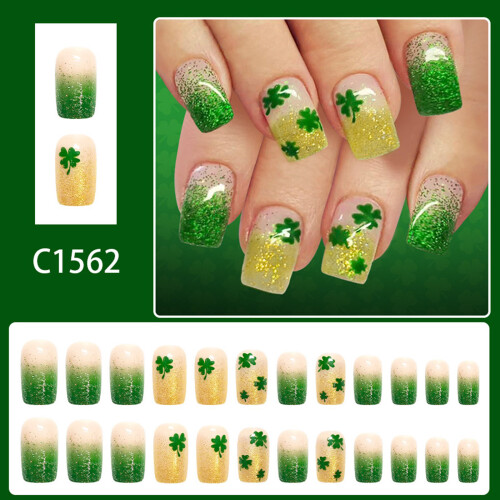 1Set Comfortable Short Press On Nail With Patrick Themed 1