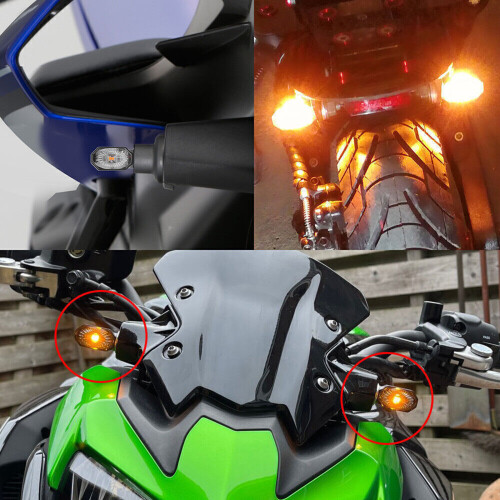 Pair Heat Resistant Motorcycle Turn Indicators Small Oval Design 1