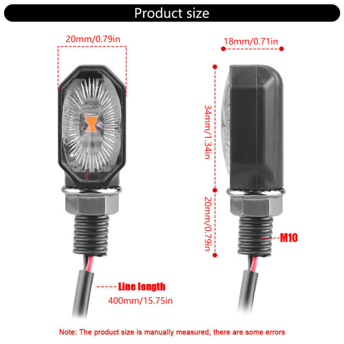 Motorcycle LED Turn Indicator Small Ellipsoid Housing Simple DIY 2