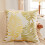 Palm Leaf Pillow Cover 45x45cm Yellow Polyester 1