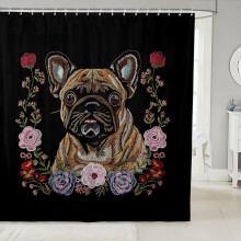 Dusjforheng for fransk bulldogg 180 x 213 cm