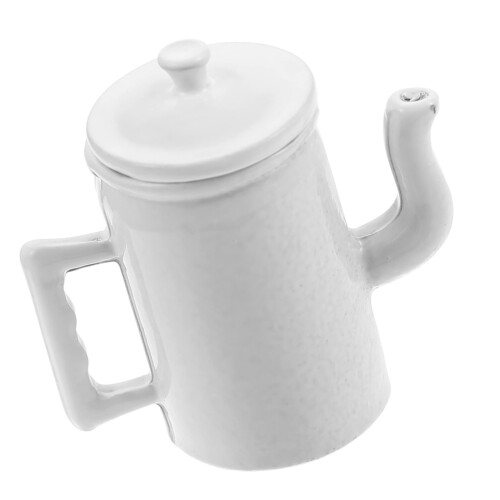 Classical Mini Coffee Pot Sturdy Metal Construction For-White
