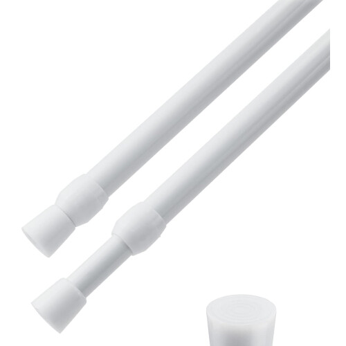 Verstelbare veerstang 16–28 inch wit, 2 stuks