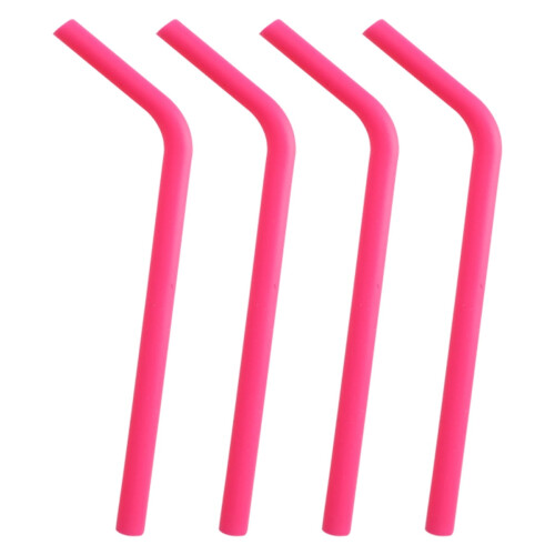 Canudo de silicone reutilizável largo de 23 cm (pacote com 4)