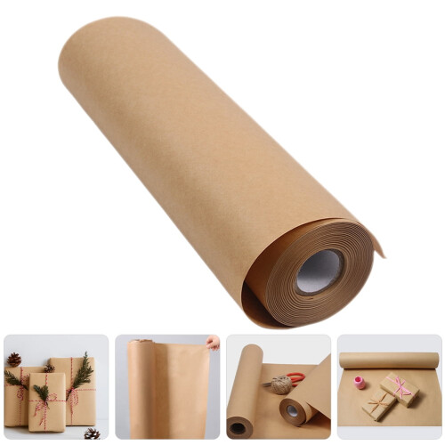 Rolă de hârtie kraft maro – celuloză de lemn, 50m  38cm
