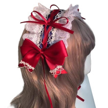 Bowknot Lace Headband Maid Cosplay Headband-blue red white