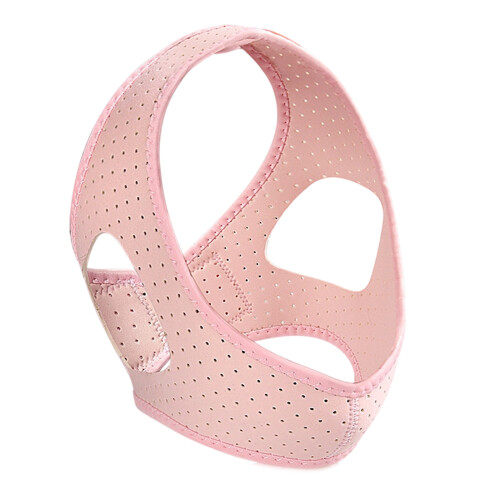 AntiSnoring Chin Strap Meshes Fabric Snore Control Mask-Pink