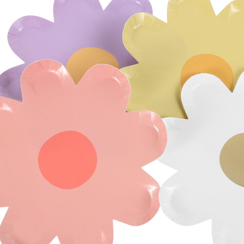 40-pack blommiga papperstallrikar 17 cm 2