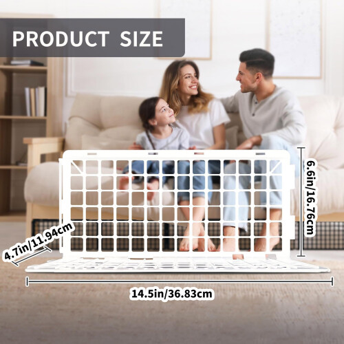 Child Safe Plastic Pet Barrier 12 Panels Set Flexible-White 2