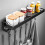 Magnetic Kitchen Shelf 40 cm Black Wall-Mounted 4