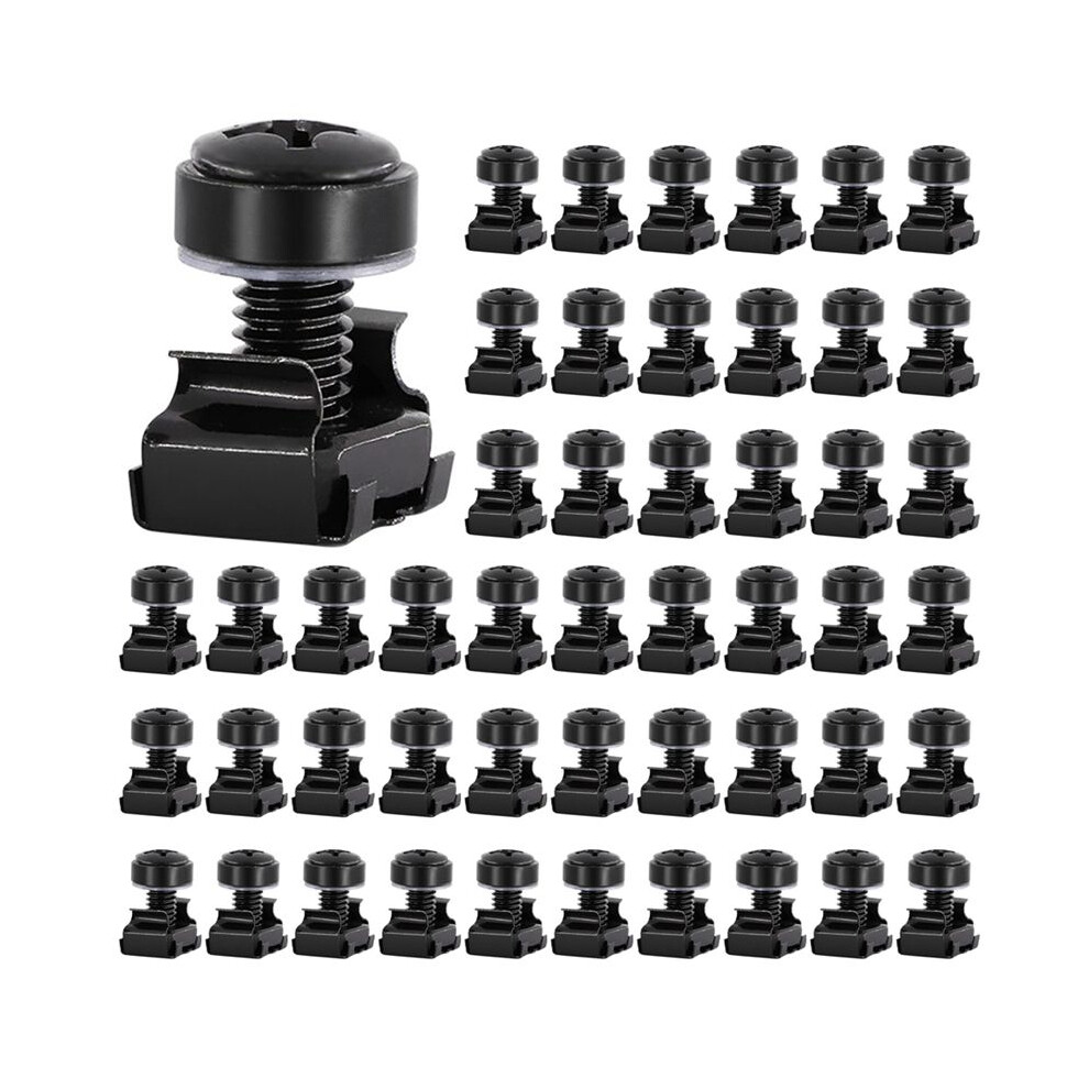 100Pc M6x16mm Computer Rack Mount Cage Screws And Nuts & Washers For Rack Mount Server Cabinet,Rack Mount Screw Cage Nut 4713935419149