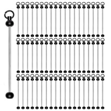 100pcs Blank Beadable Keychain Bars,Metal DIY Bead Keychain Bar Charms Easy to Detachable Beaded Key
