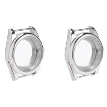 2pcs 39Mm Stainless Steel Polished Case Sapphire Glass Fit NH35/NH35A NH36/NH35A Movement,Transparent Back Cover
