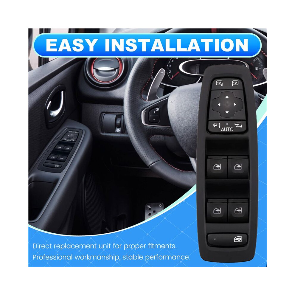 2X Car Power Window Master Lifter Button 25401-2952R For Kadjar 2015-2022 For Megane 2018 Black 6033970347794
