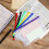 36pcs A5 Binder Pockets 6 Hole A5 Binder Inserts with 42 Adhesive Binder Tabs for 6 Ring Notebook Binders 6
