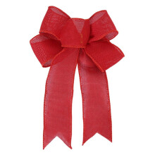 Christmas Tree Topper Bow, Flocked Linen, 24x19cm