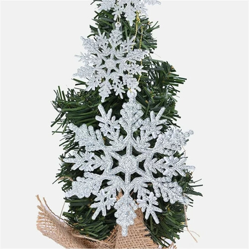 Schneeflocken-Ornamente, Kunststoff, Weiß, 36er-Pack 2