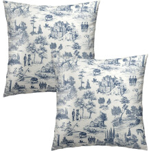 Marineblauwe katoenen kussenslopen 18x18 inch (2 stuks)
