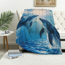 Delfin flanel takaró 150x200cm