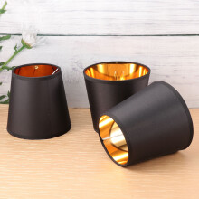 Abat-jour en tissu noir 15 x 14 cm (lot de 3)
