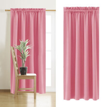 Pink Thermal Blackout Curtains – 1 Pair, Solid Colour,