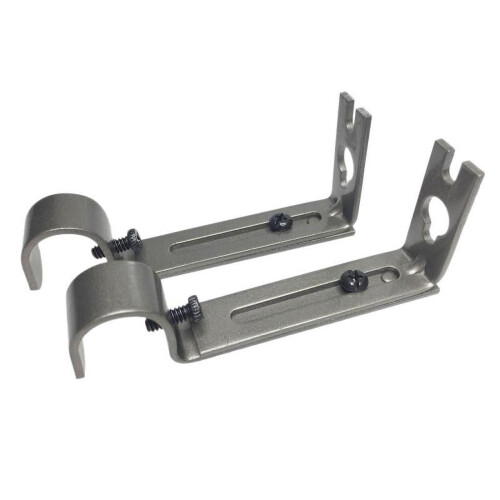 Adjustable Metal Curtain Rod Bracket, 10–13.5 cm, Grey