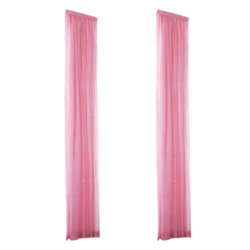 Pink Voile Curtains 2 Panels 200cm x 80cm 1