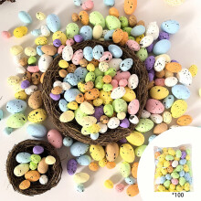 100 Różnych Pastelowych Nakrapianych Jajek Wielkanocnych Plastikowych Dekoracji
